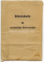 III. Reich - Arbeitskarte für ausländische Arbeitskräfte aus den besetzten Ostgebieten