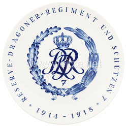 Ehrenschale aus Meißner Porzellan des königlich preußischen "Reserve-Dragoner-Regiment und Schützen 7"