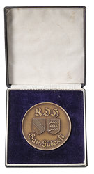 III. Reich - Reichsverband für das Deutsche Hundewesen ( RDH ) - Gau-Plakette " Für gute Leistung " in Bronze