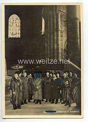 III. Reich - Propaganda-Postkarte - " Adolf Hitler im Westen - Der Führer im Münster zu Straßburg "