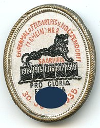 III. Reich - Ehrenmal d. Feldart.Reg. v.Holtzendorff (1.Rhein.) Nr.8 Pro Gloria et Patria 30. Juni 1935