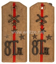 Zaristisches Rußland 1. Weltkrieg feldgrau Paar Schulterstücke für einen Hauptmann des 8. Schweren Artillerie Regiments
