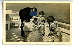 III. Reich - Propaganda-Postkarte - " Adolf Hitler - Saarkinder als Sommergäste bei der Schwester des Führers auf Obersalzberg "