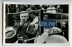 III. Reich - Propaganda-Postkarte - " Reichspräsident von Hindenburg und Reichskanzler Adolf Hitler bei der Jugendkundgebung im Lustgarten am Tag der nationalen Arbeit "