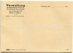 III. Reich - Verwaltung der Reichsdomäne Wojciechy Bez. Bialystok Kreis Lomscha - Briefpapier