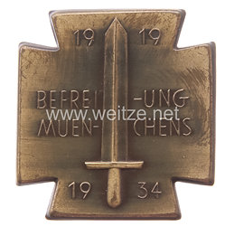 Weimarer Republik/Freikorps Erinnerungsabzeichen zum 15. Jahrestag der Befreitung Münchens 1919-1934