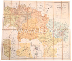 Erster Weltkrieg Landkarte der Provinz Hainaut in Belgien 