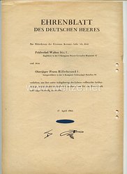 Ehrenblatt des deutschen Heeres - Ausgabe vom 27. April 1944