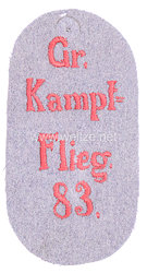 1. Weltkrieg Fliegertruppe: Ärmelabzeichen "Gr. Kampf-Flieg. 83."