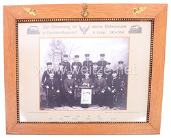 Preußen großes Erinnerungsfoto "Zur Erinnerung an unsere Rekrutenzeit im Eisenbahn-Regiment 1 6. Comp. 1903-1904."