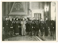 Königreich Italien Pressefoto: Benito Mussolini und die Schwarzhemden Milizia Volontaria per La Sicurezza Nazionale  (MVSN) 1935