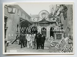 Königreich Italien Pressefoto: Benito Mussolini bei einer Besichtigung in Rom