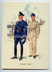 III. Reich - farbige Propaganda-Postkarte - " Technische Nothilfe "