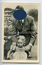 III. Reich - Propaganda-Postkarte - " Adolf Hitler - Kleiner Besuch auf Obersalzberg "
