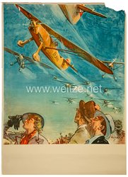 III. Reich - Nationalsozialistisches Fliegerkorps ( NSFK ) - farbiges Plakat