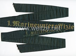 Kriegsmarine Mützenband "1. Marineunteroffizierlehrabteilung 1."