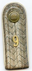 Preußen 1. Weltkrieg Einzel Schulterstück für einen Hauptmann im Colbergschen Grenadier-Regiment Graf Gneisenau (2. Pommersches) Nr. 9