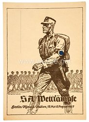 III. Reich - Propaganda-Postkarte - " SA-Wettkämpfe Berlin Olympia Stadion 13.-15.8.1937 "