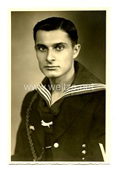 Kriegsmarine Portraitfoto, Matrosengefreiter mit Schützenschnur