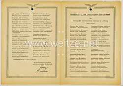Ehrenliste der Deutschen Luftwaffe - Ausgabe vom 15. Mai 1944 Verleihung Ehrenpokal