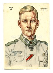 Heer - Willrich farbige Propaganda-Postkarte - Ritterkreuzträger Obergefreiter Hubert Brinkforth
