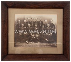 Kaiserliche Marine Gerahmtes Gruppenfoto von Angehörigen des I. Seebataillons