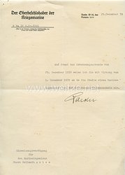 Kriegsmarine - Originalunterschrift von Ritterkreuzträger Großadmiral Dr. h.c. Raeder auf einem Schreiben