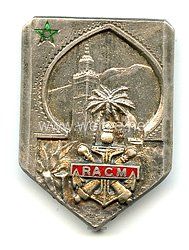 Frankreich Indochina Abzeichen "Régiment d'artillerie coloniale du Maroc"  in Silber für Offiziere 