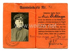 Weimarer Republik - Telegraphen und Fernsprechanlagen Ausweiskarte für einen Postbeamten in Karlsruhe  