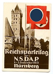 III. Reich - farbige Propaganda-Postkarte - " Reichsparteitag Nürnberg 1933 "