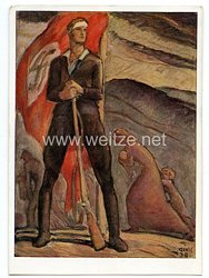 III. Reich - farbige Propaganda-Postkarte - " Sudetendeutscher Freikorpskämpfer "