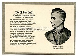 III. Reich - Propaganda-Postkarte - " Die Fahne Hoch!, Marschlied von Horst Wessel "