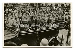 III. Reich - Propaganda-Postkarte - " Staatsakt in Potsdam, Reichspräsident v. Hindenburg u. Oberst v. Hindenburg auf dem Wege zur Kirche "