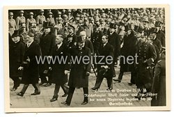 III. Reich - Propaganda-Postkarte - " Staatsakt in Potsdam 21.3.33, Reichskanzler Adolf Hitler und die Führer der neuen Regierung begeben sich zur Garnisonkirche "