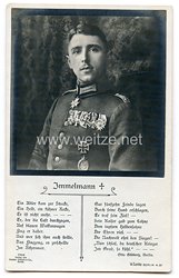 Fliegerei 1. Weltkrieg - Fotopostkarte  - Deutsche Fliegerhelden " Immelmann "