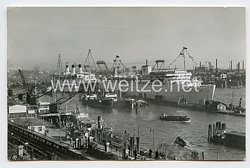 III. Reich - Propaganda-Postkarte - " Hamburg, Robert Ley und Cap Arcona im Hafen "