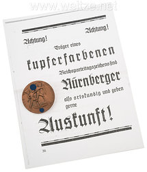 III. Reich - Reichsparteitag 1938 - Abzeichen für die Einwohner von Nürnberg
