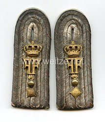 Mecklenburg-Schwerin 1. Weltkrieg Paar Schulterstücke für einen Oberleutnant im Großherzoglich Mecklenburgischen Feldartillerie-Regiment Nr. 60