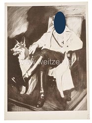 III. Reich - farbige Propaganda-Postkarte - "Adolf Hitler und sein Säferhund Blondi"