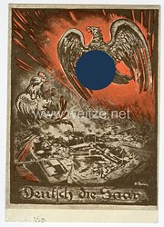 III. Reich - farbige Propaganda-Postkarte - " Deutsch ist die Saar ! "