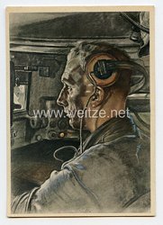 Heer - Willrich farbige Propaganda-Postkarte - " Der Panzerfahrer "