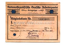 NSDAP - Ortsgruppe Alphausen - Mitgliedskarte