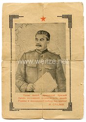 2. Weltkrieg sowjetisches Propagandablatt - " Ehre unserer heldenhaften Roten Armee ... "