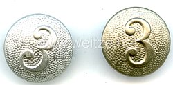 Reichswehr / Wehrmacht 2 Schulterknöpfe für einen Soldaten der 3. Kompanie