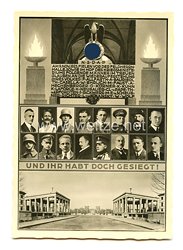 III. Reich - Propaganda-Postkarte - " München Mahnmal zum Gedenken der Gefallenen vom 9. Nov. 1923 - Und Ihr habt doch gesiegt ! "