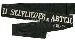 Kaiserliche Marine Mützenband 1. Weltkrieg "II. Seeflieger-Abteilung. II." in Silber