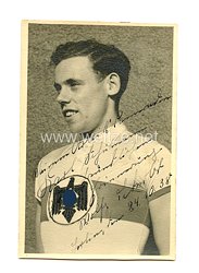 III. Reich signiertes original Foto des Nationalsportlers Wolfgang Schmidt
