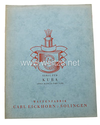 III. Reich Fa. Carl Eickhorn Solingen original Verkaufsbroschüre "Säbel für Kuba ""