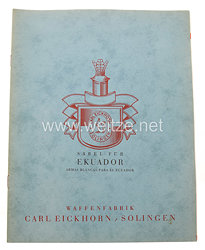 III. Reich Fa. Carl Eickhorn Solingen original Verkaufsbroschüre "Säbel für Ekuador ""