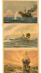 Kriegsmarine - farbige Propaganda-Postkarten - Motive aus dem 